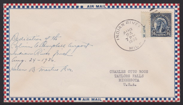 Front of cover bearing 14-cent American Indian stamp and postmarked in Indian River, Michigan