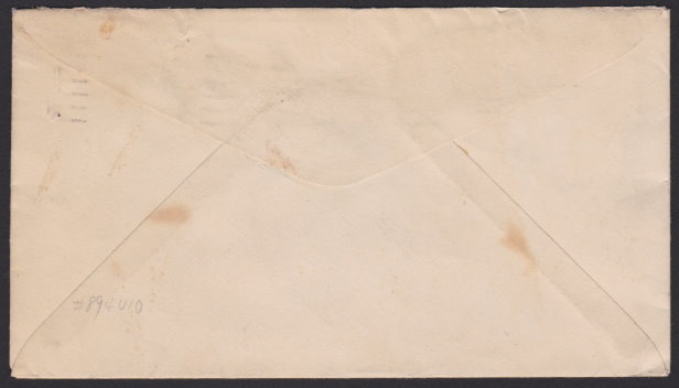 Reverse of 1¢ Canal Zone stamped envelope with 14¢ American Indian stamp