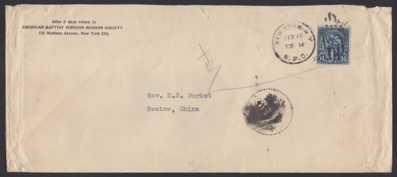 Front of cover bearing 14-cent American Indian stamp