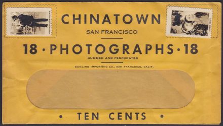 Envelope in which photo stamps were sold