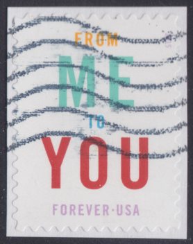 United States Forever stamp bearing the text 'From Me to You'