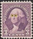 3-cent George Washington stamp with big eyes