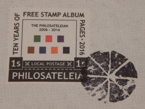 Philosateleian Post stamp with cork cancel