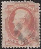 Pink 6-cent U.S. postage stamp picturing Abraham Lincoln
