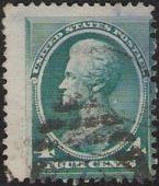 Green 4-cent U.S. postage stamp picturing Andrew Jackson
