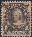 Black 8-cent U.S. postage stamp picturing Martha Washington