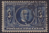 Blue 5-cent U.S. postage stamp picturing William McKinley