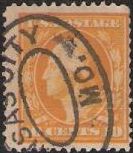 Yellow 10-cent U.S. postage stamp picturing George Washington
