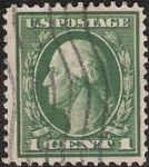 Green 1-cent U.S. postage stamp picturing George Washington