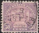 Light purple 50-cent U.S. postage stamp picturing Arlington Amphitheatre