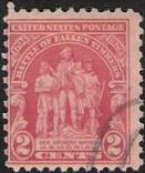 Red 2-cent U.S. postage stamp picturing the General Anthony Wayne Memorial
