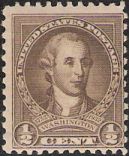 Brown 1/2-cent U.S. postage stamp picturing George Washington