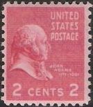 Rose 2-cent U.S. postage stamp picturing John Adams