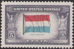 5-cent U.S. postage stamp picturing Luxembourger flag