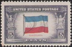 5-cent U.S. postage stamp picturing Yugoslav flag