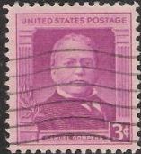 Red violet 3-cent U.S. postage stamp picturing Samuel Gompers
