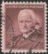 Violet brown 3-cent U.S. postage stamp picturing George Eastman