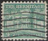 Blue green 4.5-cent U.S. postage stamp picturing The Hermitage