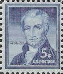 Blue 5-cnet U.S. postage stamp picturing James Monroe