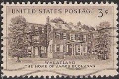 Black brown 3-cent U.S. postage stamp picturing Wheatland
