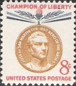 8-cent U.S. postage stamp picturing Jose de San Martin