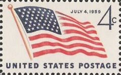 4-cent U.S. postage stamp picturing American flag