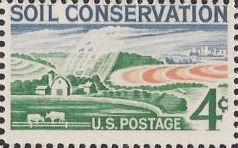 4-cent U.S. postage stamp picturing fields