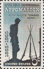 5-cent U.S. postage stamp picturing soldier and firearms