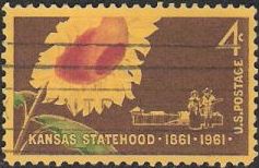 4-cent U.S. postage stamp picturing sunflower