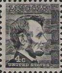 Black 4-cent U.S. postage stamp picturing Abraham Lincoln
