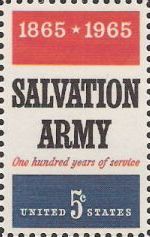 5-cent U.S. postage stamp bearing text 'Salvation Army:  one hundred years of service'