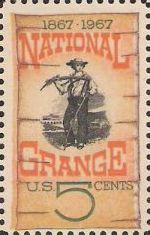 5-cent U.S. postage stamp picturing farmer