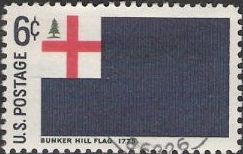 6-cent U.S. postage stamp picturing Bunker Hill flag