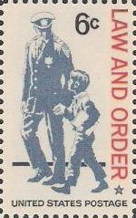 6-cent U.S. postage stamp picturing police officer and boy