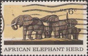 6-cent U.S. postage stamp picturing elephants