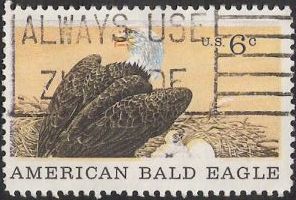 6-cent U.S. postage stamp picturing American bald eagle