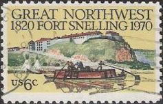 6-cent U.S. postage stamp picturing Fort Snelling