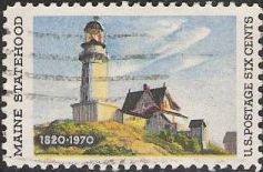 6-cent U.S. postage stamp picturing lighthouse