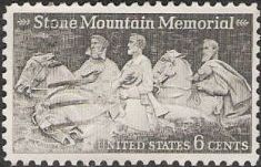 Gray 6-cent U.S. postage stamp picturing Stone Mountain Memorial