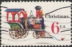 6-cent U.S. postage stamp picturing toy locomotive