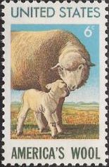 6-cent U.S. postage stamp picturing sheep