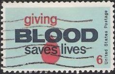 6-cent U.S. postage stamp picturing blood drop