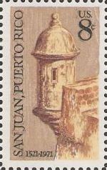 8-cent U.S. postage stamp picturing part of castle