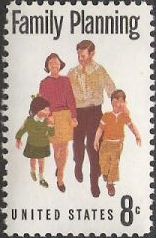 8-cent U.S. postage stamp picturing family