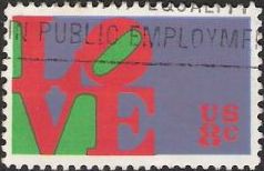 8-cent U.S. postage stamp picturing word 'Love'
