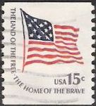 15-cent U.S postage stamp picturing American flag