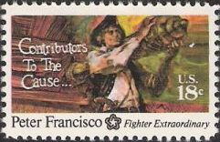 18-cent U.S. postage stamp picturing Peter Francisco