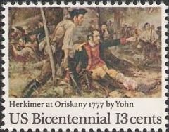 13-cent U.S. postage stamp picturing Yohn's Herkimer at Oriskany painting