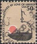 50-cent U.S. postage stamp picturing lamp