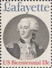13-cent U.S. postage stamp picturing Marquis de Lafayette
